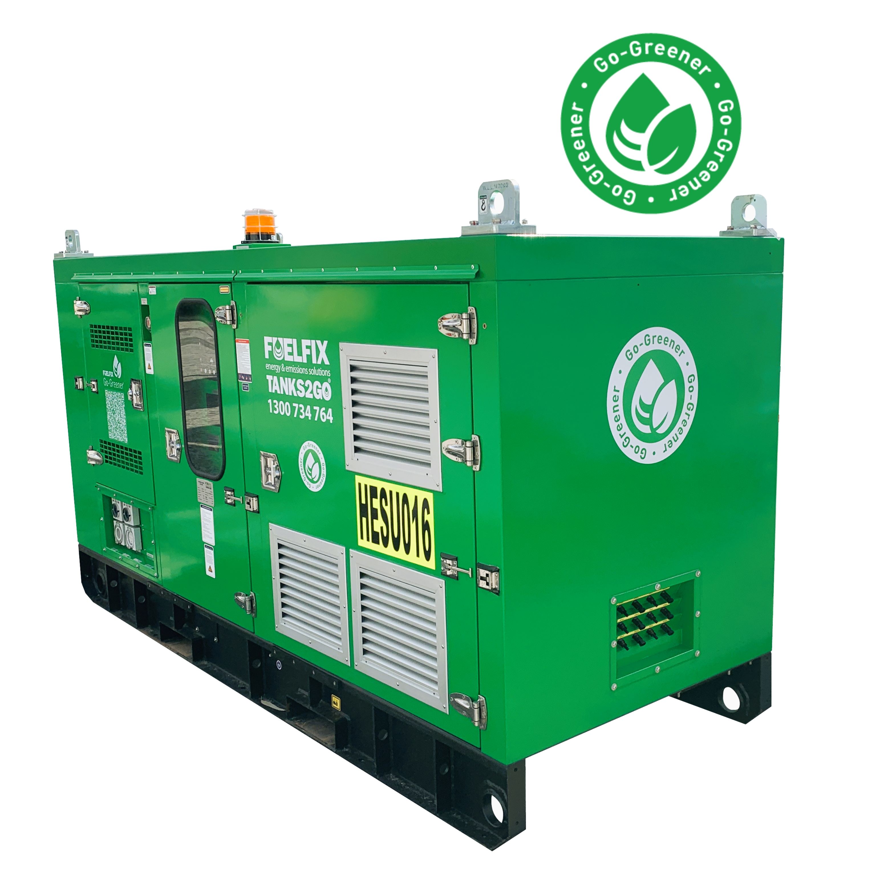 Featured picture of HESU20 Hybrid power system with clear background and Go-Greener stamp logo